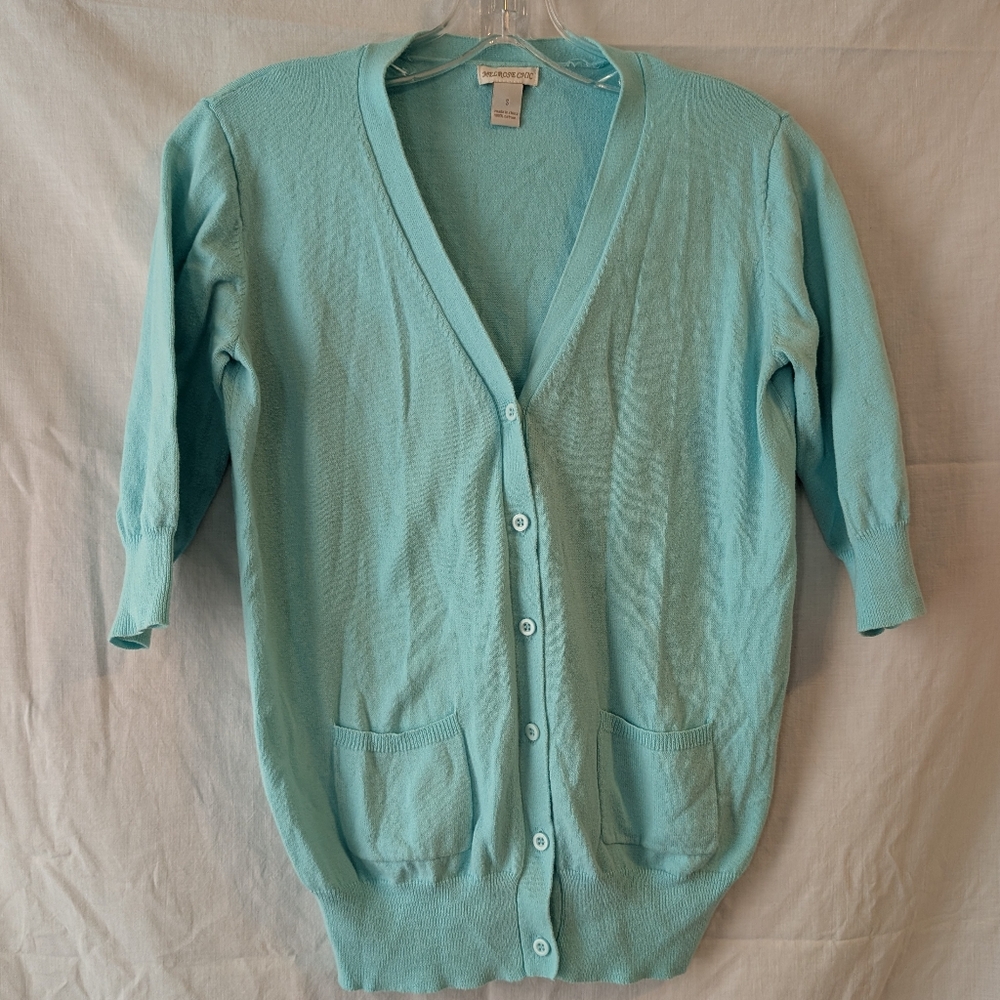 Melrose Chic Aqua Cardigan Size S